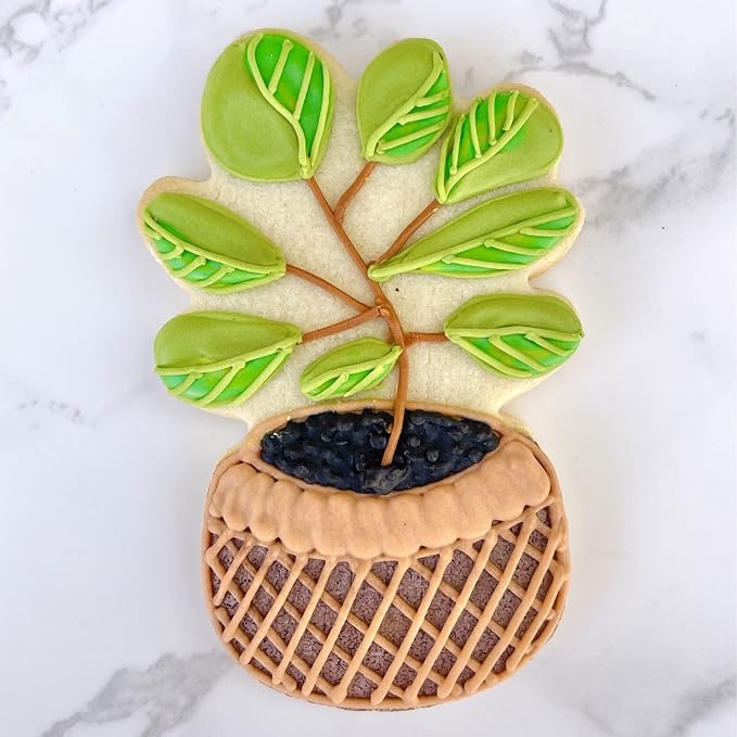 Ann Clark Tropical Houseplant Fiddle Leaf Fig Cookie Cutter, 4" Made in USA