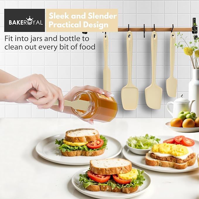 BakeRoyal Silicone Spatulas Set - Beige