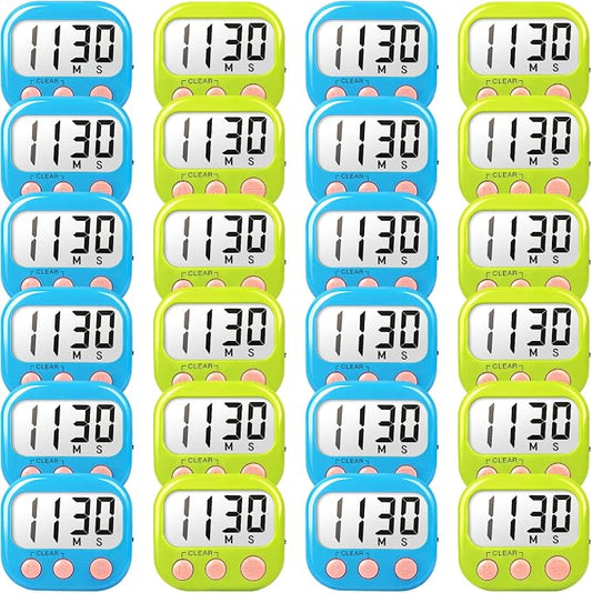 Classroom Timers for Teachers Kids Large Magnetic Digital Timer Teacher Supplies 24 Pack-Blue Green