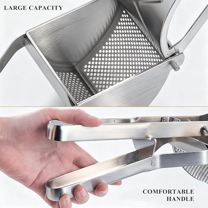 Potato Ricer, METLUCK Large 22oz Potato Ricer Potato Masher Stainless Steel Heavy Duty for Smooth and Fluffy Mashed Potatoes