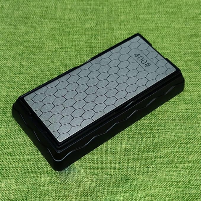 Double-Sided Electroplated Honeycomb Sharpening Stone, 400#/1200# Grit, 6.10in*2.56in, Premium Diamond Whetstone for Kitchen Knives, Hunting Knives & Tools, Wet Dry Use, Professional Blade Sharpener