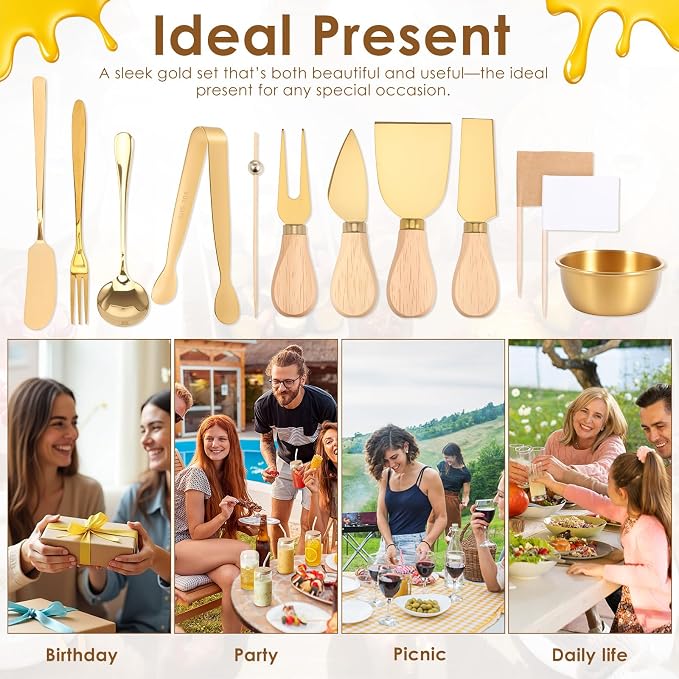 188Pcs Charcuterie Utensils Set,Charcuterie Boards Accessories Set Bulk,Mini Cheese Butter Spreader Knives Stainless Steel Cutlery Tongs Spoons Forks Bowls Wooden Toothpicks for Kitchen Wedding Party