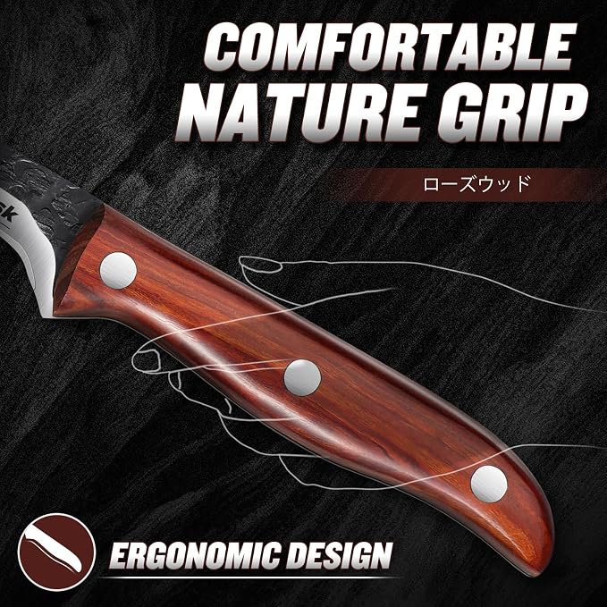 Huusk Boning Knife 6 Inch,Fillet Knife for Meat,Brisket Trimming Knife,Deboning Knife with Sheath,Japan Hand Forged Boning Knives For Kitchen Outdoor Camping Gift for Dad