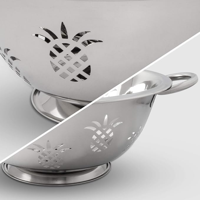 ExcelSteel 730 Stainless Steel Pineapple Colanders, Set of 3 (Pack of 2)