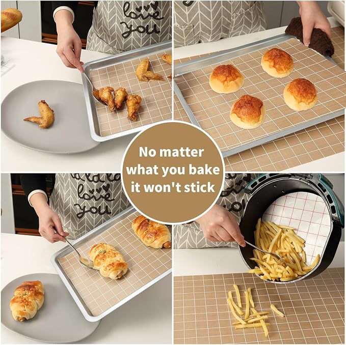 Silicone Baking Mat Roll 12IN*5FT Free Cutting, Non-Slip Pastry Mat, Non-Stick Reusable Air Fryer Liner, Oven Liners, Counter Mat, Freeze Dryer Mat, Easily Cut to Size Fit All Ovens Pans Tins Dishes