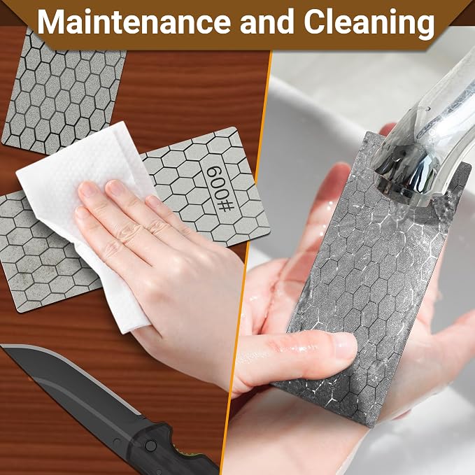 5 PCS Diamond Knife Sharpening Stones Set, 6×2.5" Diamond Sharpening Plates with Honeycomb Surface Plate for Scissors Knives Kitchen Tools, 200# 400# 600# 1000# 2000# Grit