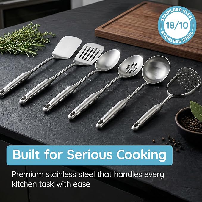 Soup Ladle, PrStainless Steel Ladle, 15" Ladles for Serving or Cooking, Premium Quality, Dishwasher Safe, Heavy Duty Durable Metal, 4 Ounce Kitchen Ladel