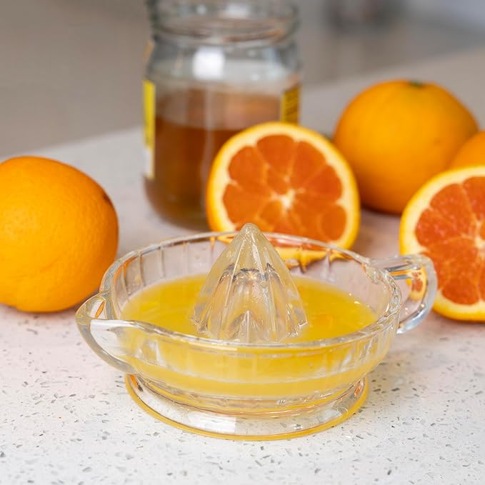 Fox Run Glass Manual Heavyweight Juicer For Standard Small-to-Medium Lemons, Limes, Oranges and More