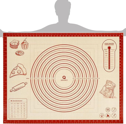 Silicone Baking Pastry Dough Mat - 32x24Inch Extra Large Cookie Bread Rolling Mats Sheet, Nonstick Kitchen Counter Kneading Board, Thick Reusable Pie Cookies Pizza Fondant Making Matt with Measurement
