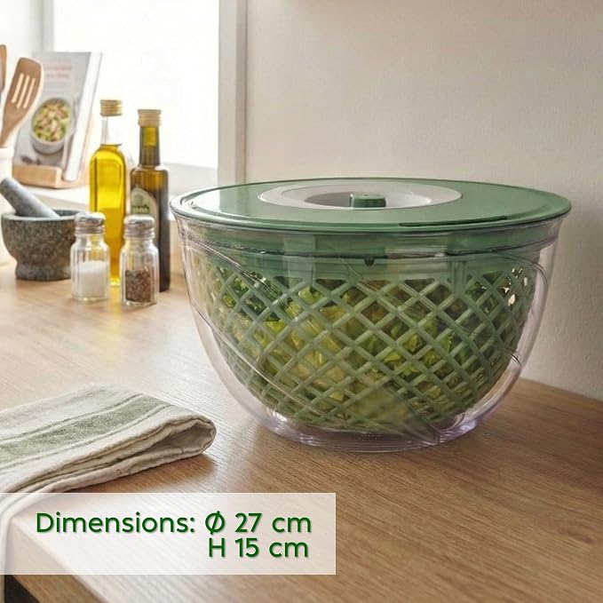 Snips Salad Spinner Spinner 4 LT | Green Colour | Made in Italy | Bpa Free, PP+San