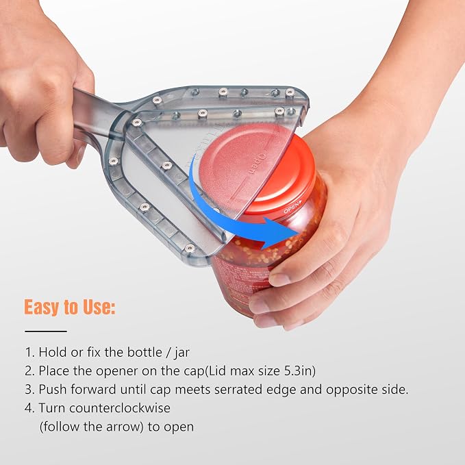 Uinxan Patented Jar Opener, Ideal for Weak Hands & Seniors with Arthritis | Effortlessly Opens 0.2"-5.3" Stubborn Lids & Screw Bottle Caps, Handheld Manual, Durable 304 Stainless Steel (Pink)