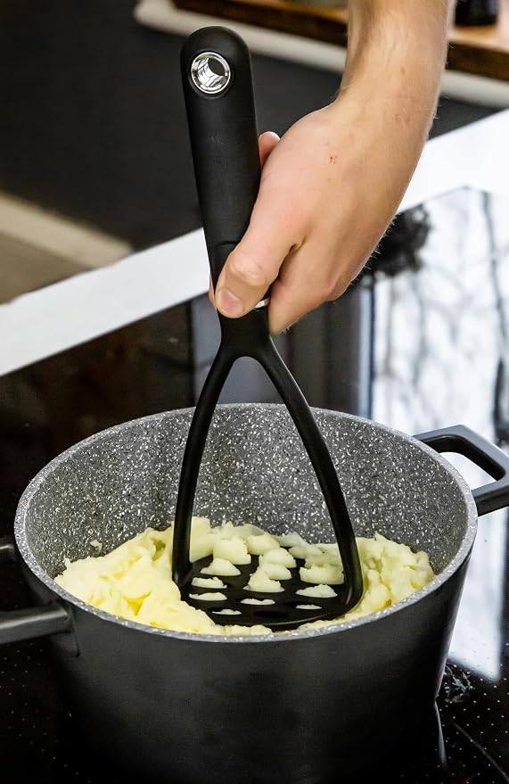 MasterClass Potato Masher with Soft Grip Handle, Non Stick Safe Nylon, 34 cm