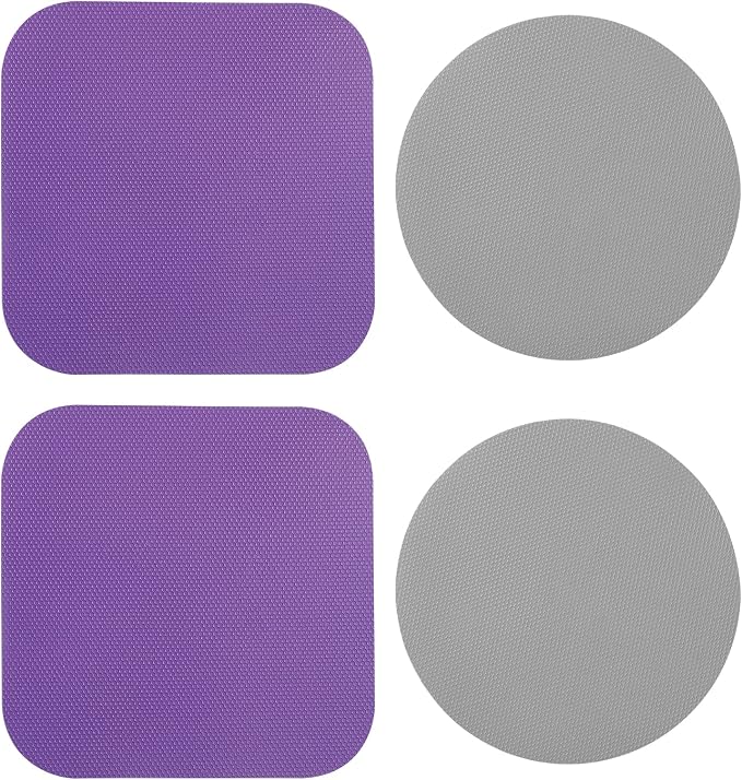 LUTER 4pcs Jar Opener Gripper Pad for Seniors with Weak Hands, Rubber | Multi-function Silicone Bottle Opener Lid Cap Rubber Gripper Pads Kitchen Coasters Gadgets, Grey, Purple