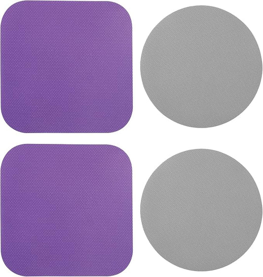 LUTER 4pcs Jar Opener Gripper Pad for Seniors with Weak Hands, Rubber | Multi-function Silicone Bottle Opener Lid Cap Rubber Gripper Pads Kitchen Coasters Gadgets, Grey, Purple