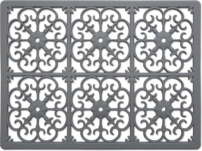 GASARÉ, Extra Large, Thick, Silicone Trivet for Hot Dishes, Pots, and Pans, Heat Resistant Mat for Countertop, Hot Pad for Kitchen, Easy to Clean, 16 x 12 x 3/8 Inches, Gray