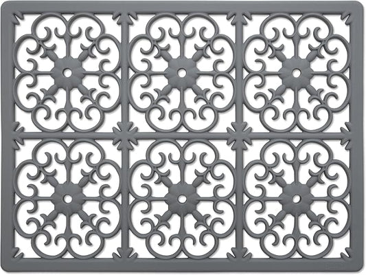 GASARÉ, Extra Large, Thick, Silicone Trivet for Hot Dishes, Pots, and Pans, Heat Resistant Mat for Countertop, Hot Pad for Kitchen, Easy to Clean, 16 x 12 x 3/8 Inches, Gray
