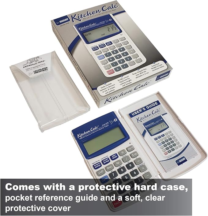 Calculated Industries 8300 KitchenCalc Recipe Conversion and Culinary Math Calculator with Digital Timer for Chefs, Culinary Students, Home Cooks and Bakers | Scale Recipes, Menu Plans, Portion Sizes | For Chefs, Culinary Students, Home Cooks & Bakers,...