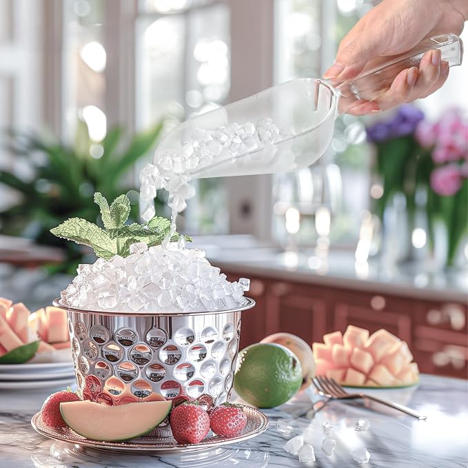 Plastic ice scoop for freezer,ice maker scoop,ice scoopers for ice bucket,Polycarbonate Utility Ice Scoop,7 Oz,Clear,Ergonomic Handle, Applicable to:Ice Maker,Ice Cream,Pets Food,Coffee Beans(1 pcs) S