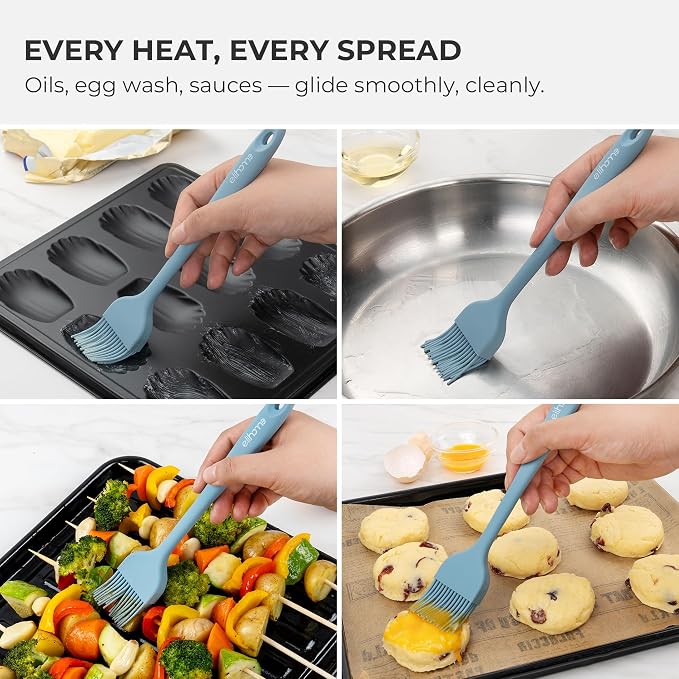 Mini Silicone Basting Pastry Brush, Cooking Brush for Oil Sauce Butter Marinades, Food Brushes for BBQ Grill Kitchen Baking, Baster Brushes Food Grade, 4 Pack Multi Color