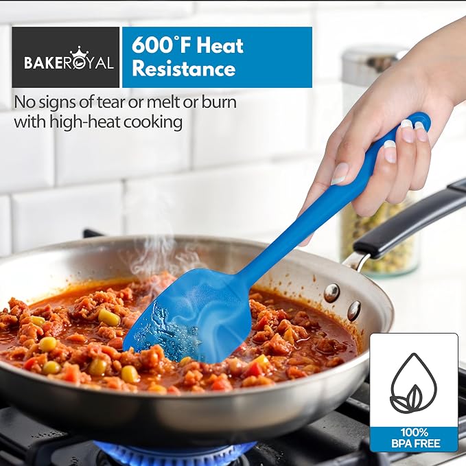 BakeRoyal Silicone Spatulas Set - Blue