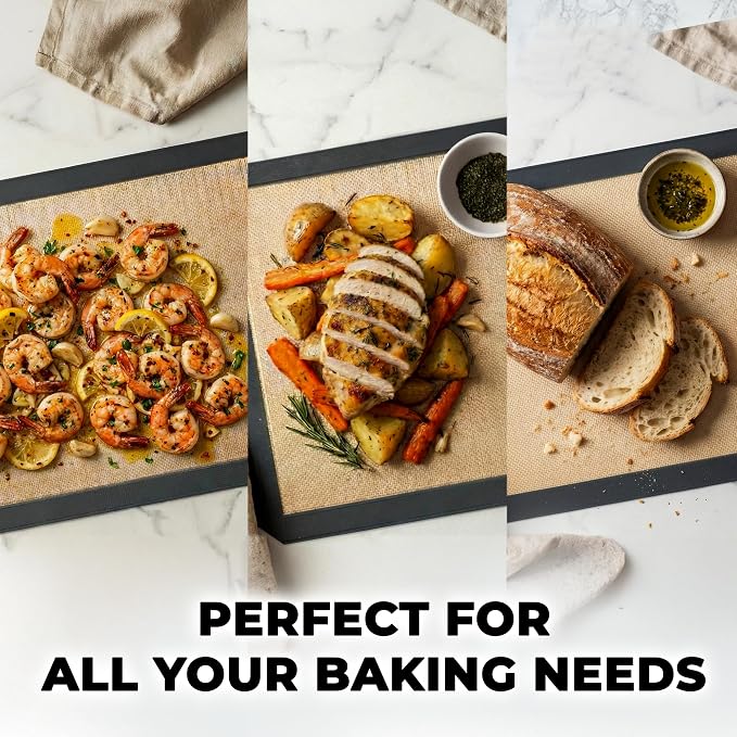 Zulay Kitchen Silicone Baking Mat - Reusable Nonstick Silicone Sheet for Oven, 15" x 11.6", Dark Gray