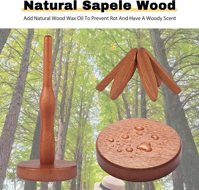 Wood Foldable Tree Trivets for Hot Dishes/Pot/Bowl/Teapot/Hot Pot Holders, Gifts for Family/Friends, Cute and Practical Kitchen Decorations(Smooth- 4Pcs)