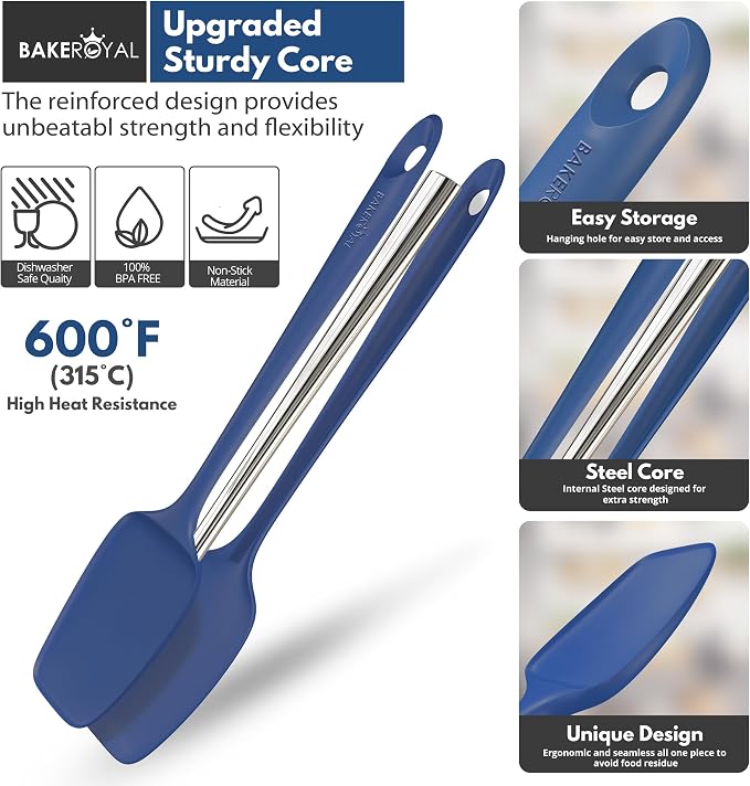 BakeRoyal Silicone Spatulas Set - RoyalBlue