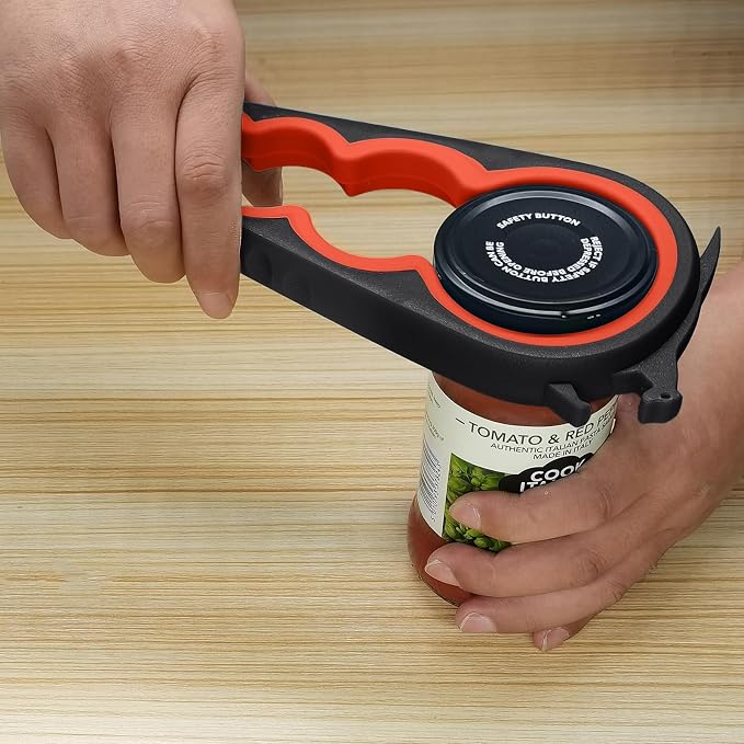 Jar Opener for Weak Hands, 5 in 1 Bottle Opener for Seniors with arthritis | Multifunctional Adjustable Lid Opener with Non-Slip Rubber Gripper Pad – Effortlessly Opens Jars, Bottles & Pop-Top Cans