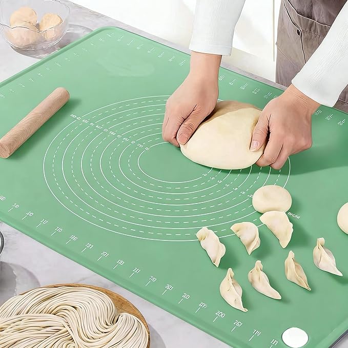 Silicone Pastry Mat 28" x 20" Non Stick Silicone Baking Mat Extra Thick Pastry Mat with Measurements Food Grade Pastry Mats for Rolling Dough,Bread,Pie,Cookies,Pizza and fondant,Food Grade Baking Mat
