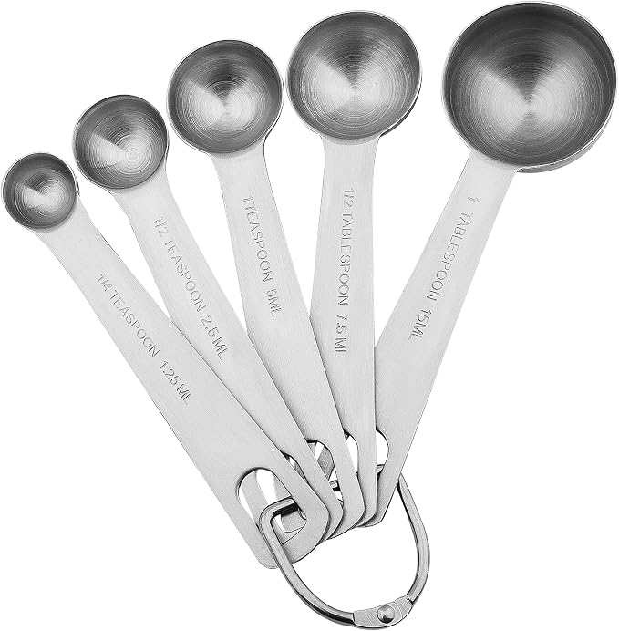 18/8 Stainless Steel Measuring Cups and Spoons Set of 11, Metal Measuring Cups with 1/8 Measuring Cup Set, Dry Measure Cup and Spoon Set for Kitchen and Baking
