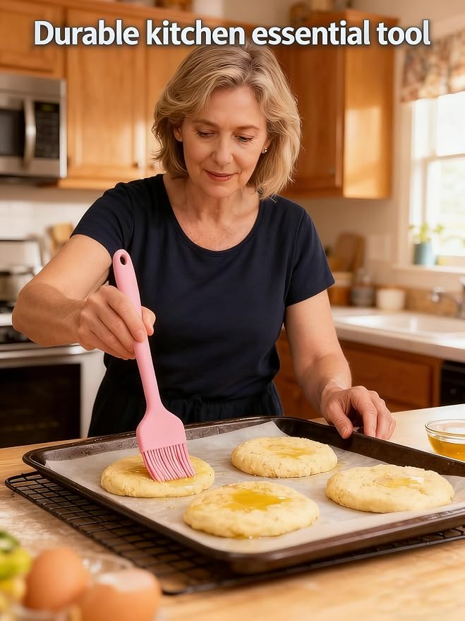3-Pack Silicone Basting Pastry Brushes for Baking, Cooking & BBQ - Heat Resistant Up to 446°F, Dishwasher Safe