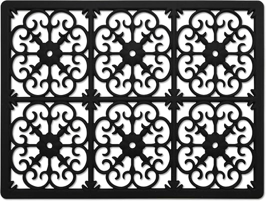 GASARÉ, Extra Large, Thick, Silicone Trivet for Hot Dishes, Pots, and Pans, Heat Resistant Mat for Countertop, Hot Pad for Kitchen, Easy to Clean, 16 x 12 x 3/8 Inches, Black