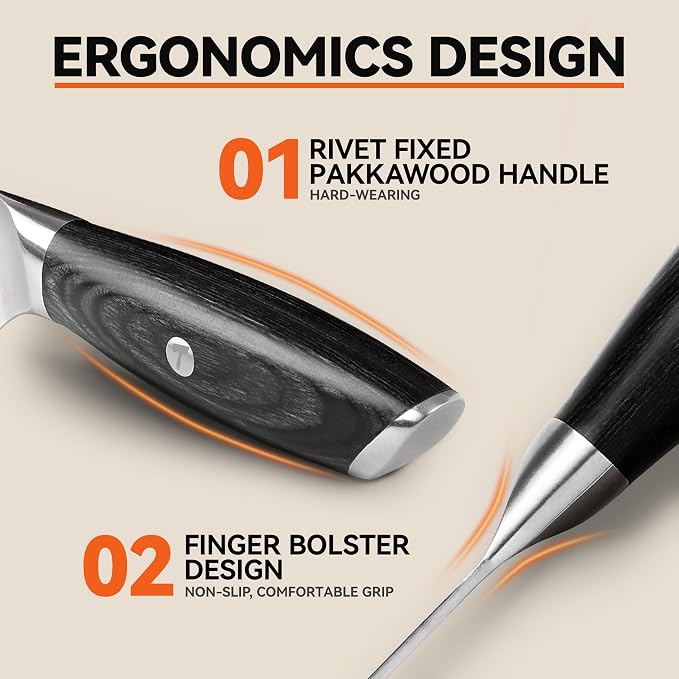 TUO Fillet Knife, 7 Inch Professional Fish Boning Knife for Trimming Meat & Poultry, Flexible Blade, High Carbon German Steel, Riveted Handle - Falcon Series