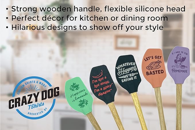 Spatula Whatever Happens Were Eating It Funny Bad Chef Jokes Cute | Kitchen Gear, Baking Tools, Funny Silicone Scraper Spatula, Graphic , Cool Food, Sarcastic, Sturdy Wood, Novelty Spatulas for