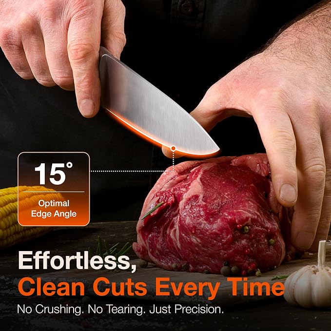ARVELLO 8-inch Chef Knife- Full Tang- German High Carbon Stainless Steel- G10 Handle with Three Rivet, Multipurpose Kitchen Knife