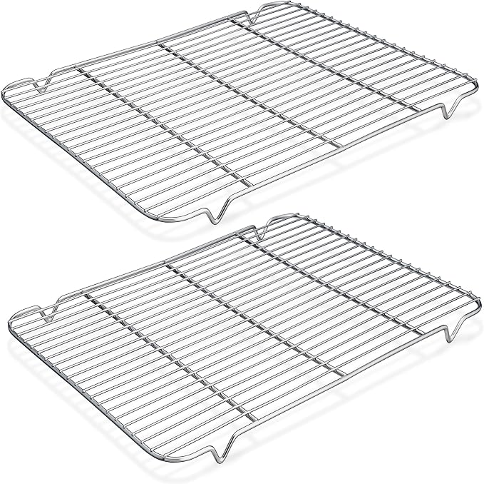 Homikit 2 Pack Cooling Racks, 18.9 * 12.6 Inch XL Stainless Steel Baking Rack for Cooking | X-Large Roasting Grilling Rack Set for Bacon Bread Cookie, Oven Wire Rack Fit Large Sheet Pan, Heavy Duty & Dishwasher Safe