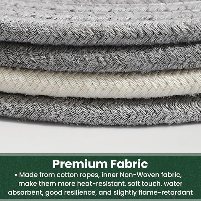 10 Inch Trivets for Hot Dishes, Hot Pots and Pans, Extra Large Thick Heat Resistant Large Coaster, Hot Pads, Kitchen Essentials, Pot Holders for Countertop with Storage Basket, 5 Pcs