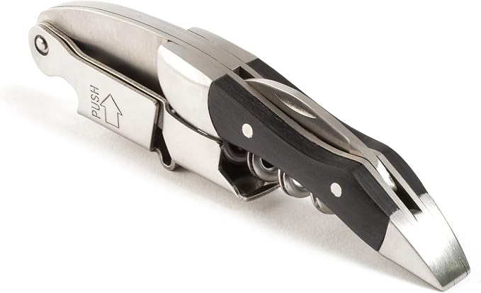 Prestige By Coutale Sommelier - The French Patented Spring-Loaded Double Lever Waiters Corkscrew and Wine Bottle Opener (Blackwood)