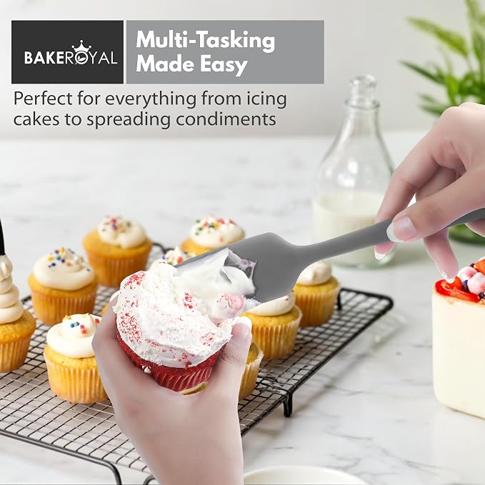 BakeRoyal Silicone Spatulas Set - Gray