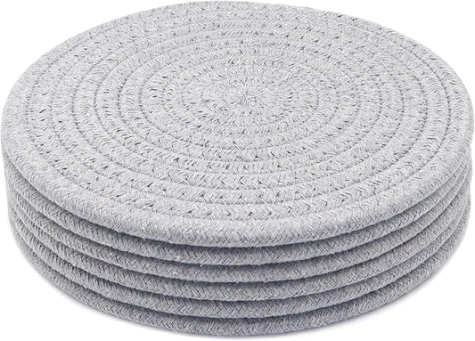 8 Inch Trivets for Hot Dishes, Hot Pots and Pans, Thick Heat Resistant Large Coaster for Kitchen, Hot Pads, Kitchen Essentials, Kitchen Decor for Table & Countertop, 6 Pcs