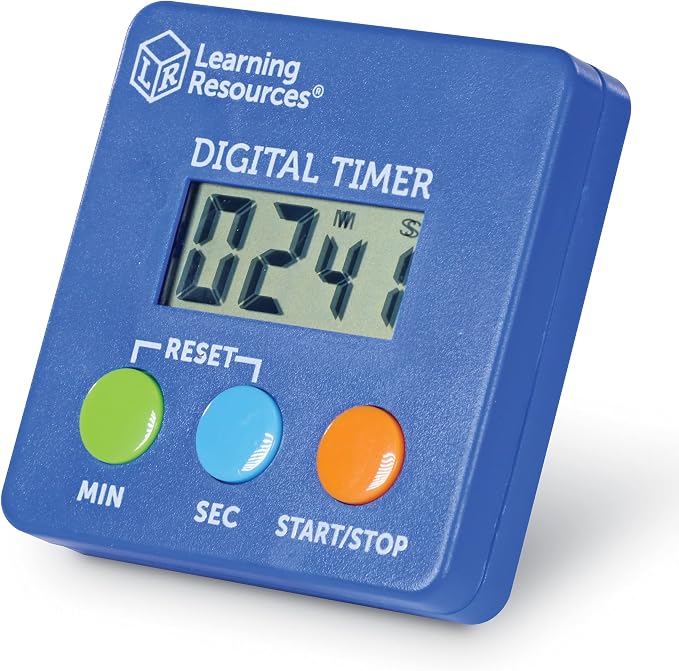 Learning Resources Digital Timer - Visual Timer for Kids, Digital Timers for Classroom, Kids Stopwatch, Magnetic Timers, Teacher Must Haves
