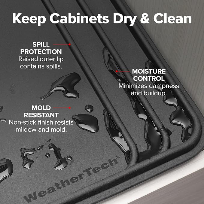 WeatherTech SinkMat – Waterproof Under Sink Liner Mat for Kitchen Bathroom – 34” x 22” Inches - Durable, Flexible Tray – Home undersink Organizer Must Haves, Tan