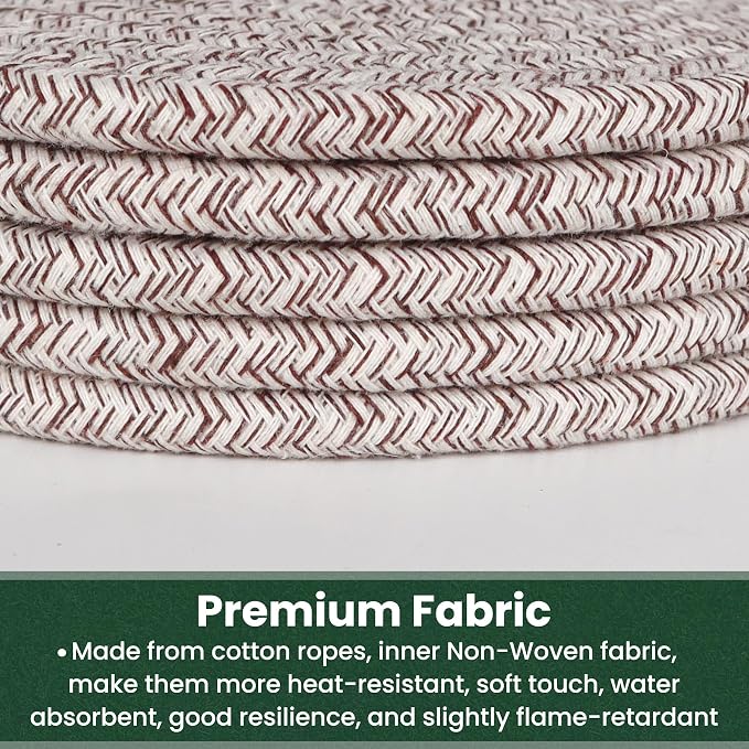 8 Inch Trivets for Hot Dishes, Hot Pots and Pans, Thick Heat Resistant Large Coaster for Kitchen, Hot Pads, Kitchen Essentials, Kitchen Decor for Table & Countertop with Storage Basket, 5 Pcs