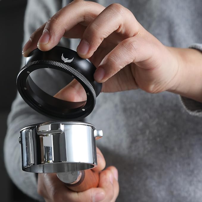 58mm Magnetic Espresso Portafilter Dosing Funnel and Puck Screen Set Coffee Dosing Ring And Filter Compatible with 58mm Portafilter Basket Premium Espresso Machine Accessories