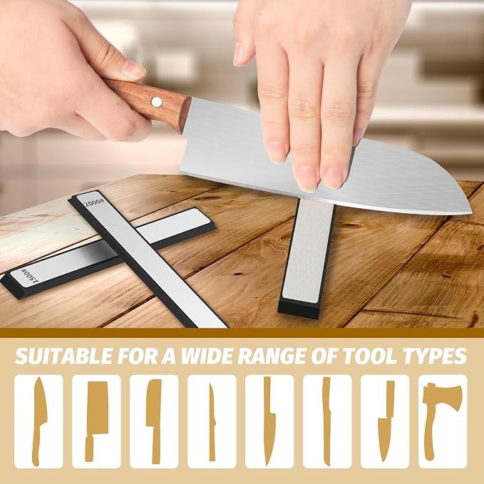 6 PCS Diamond Knife Sharpening Stones Set, Diamond Plates Kit for XARILK type Sharpeners System, 180# 400# 800# 1500# 2000# 3000# Grit