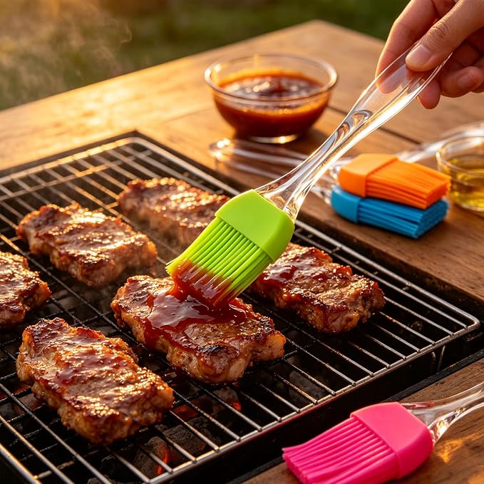 Pastry Brush,4 Packs Basting Brush for Cooking | Heat Resistant Silicone Brush for Kitchen BBQ Grill Barbecue Baking