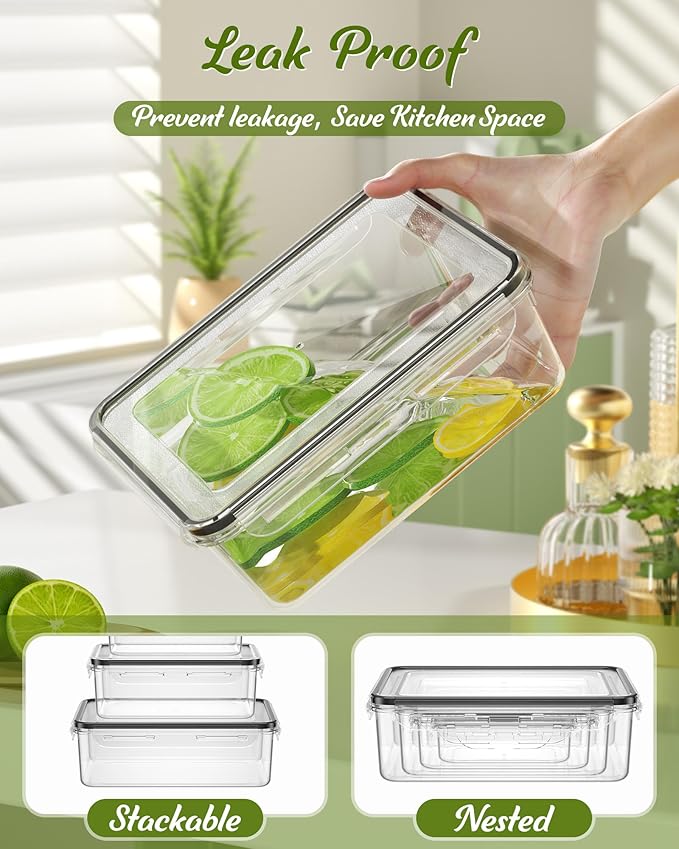 Canfanni 40 Piece Food Storage Containers with Lids, BPA-Free | Includes 20 Containers & 20 Lids,Plastic Food Containers for Kitchen Storage and Organization,Leak Proof Meal Prep Container