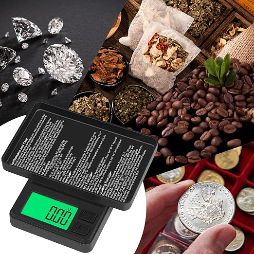 Digital Pocket Scale 1000g x 0.01g, Diyife Portable Precision Gram Scale | Jewelry Scale with Protective Cover, Auto-Off, Backlit LCD, 7 Units Tare, for Food, Kitchen, Coffee, Battery Included