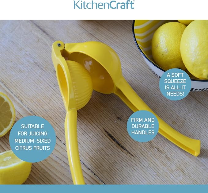 KitchenCraft Carded Lemon Squeezer, Yellow, 22.2 x 7.5 x 4.5cm