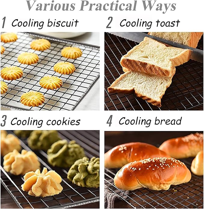 Air Fryer Basket, Compatible with Cuisinart TOA-60 Series/TOA-65 Air Fryer. Made with 304 Food-Grade Stainless Steel Wire Rack for Cooking and Baking in a Convection Toaster Oven